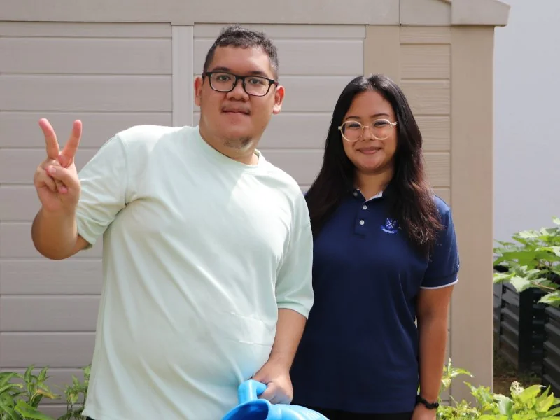 Imaan with his job coach